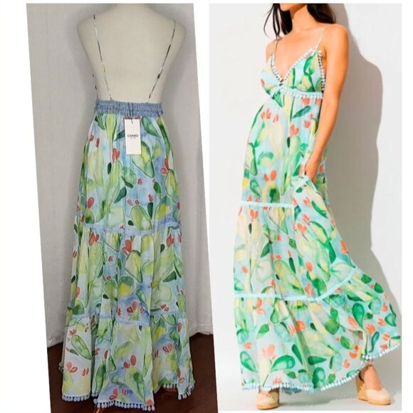Charo Ruiz Dresses & Skirts - CHARO RUIZ IBIZA Maxi  Dress XS Salamanca Barbary Fruits Blue Green Cotton Resor